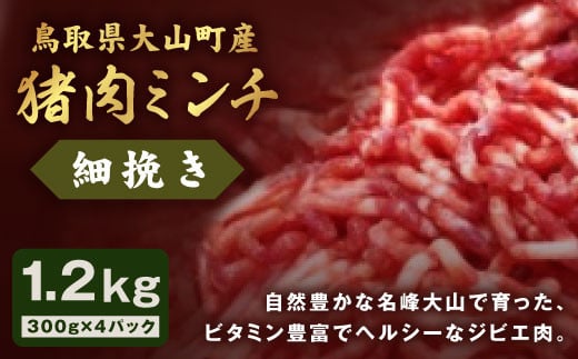 GB-19　猪肉ミンチ（細挽き）1.2kg（300g×4パック） 867971 - 鳥取県大山町