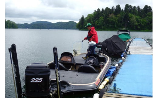 ボートは、喫水が水面に近く、釣りのアクションの際での安定感に定評のある「レンジャー518DVX」を使用
