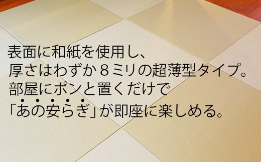 【置くだけでくつろげる畳空間に】 8ミリ置き畳「凪-NAGI-」 6枚