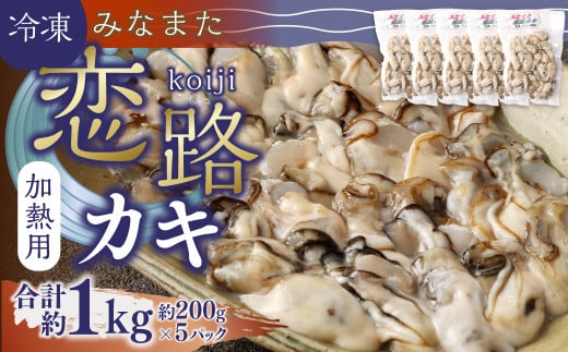 加熱用 冷凍 みなまた 恋路カキ 1kg (200g×5P) 牡蠣 海鮮 海産物 水俣市 901523 - 熊本県水俣市