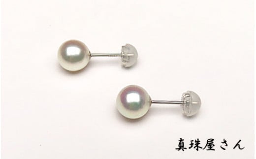 真珠屋さん 7.0～7.5ミリ高品質ピアスK18/Pt900 アコヤ真珠 ...