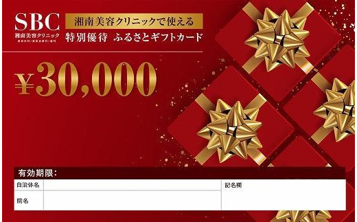 豊田市 湘南美容クリニックで使える 特別優待 ふるさとギフトチケット 30000円 ／ SBC ふるさと納税 利用券 チケット gift 湘南 美容  クリニック 愛知県 - 愛知県豊田市｜ふるさとチョイス - ふるさと納税サイト