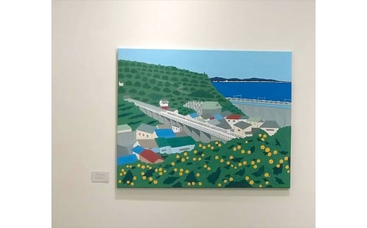 原画「石橋からの景色」【キャンパス原画 キャンパス 小田原 石橋 風景