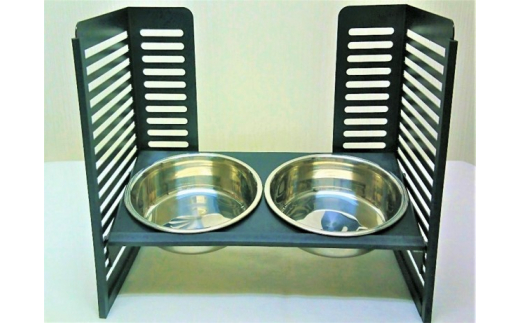 ペット食器台　M（中）ブラック　フードボール　2皿　犬　猫　ペット用品　4色展開