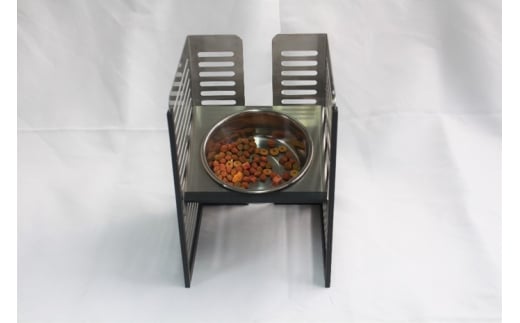 ペット食器台　Ｓ（小）シルバー　フードボール　犬　猫　ペット用品　4色展開　