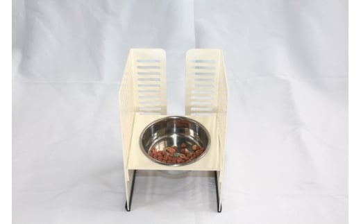 ペット食器台　Ｓ（小）クリーム　フードボール　犬　猫　ペット用品　4色展開　