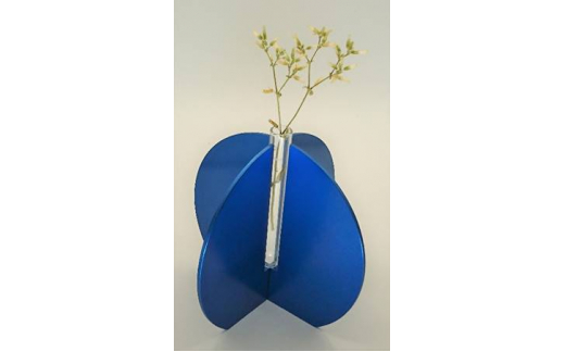 アルミ一輪挿し（気球）ブルー　おしゃれ　お花　フラワーベース　花瓶　シンプル　４色展開
