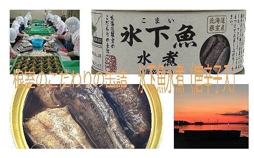 B-78009 【北海道根室産】氷下魚水煮(唐辛子入)12缶 947661 - 北海道根室市