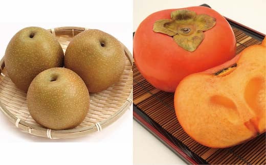 王秋梨と富有柿のセット 5kg 300730 - 鳥取県八頭町