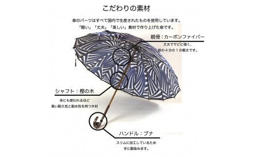 てまり（青） 雨傘 ほぐし織 16本骨 - 山梨県富士吉田市｜ふるさと