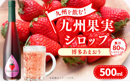九州を飲む！九州果実 シロップ あまおう 500ml 1本 約25杯分 フルーツ 果物 いちご 苺 ジュース