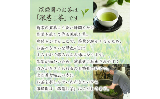 芳醇な味わい“深緑園”の煎茶 【100g×3袋】玉緑茶（ぐり茶） 化粧箱入
