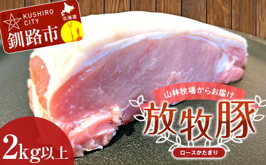 【放牧豚】ロースかたまり 2kg以上 肉 豚肉 ロース ブロック肉 北海道 ポークチャップ F4F-2233 954963 - 北海道釧路市