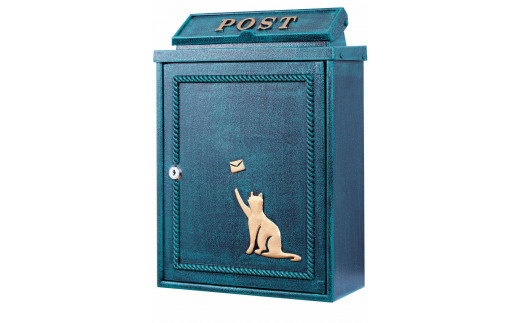 9月30日受付終了】ポスト 郵便ポスト 猫 犬 鋳造 壁掛け 鍵付き