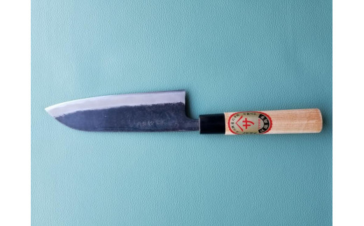 【土佐打刃物】黒打 三徳包丁(両刃) 約16.5cm 白紙鋼