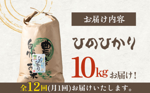 【令和5年産 新米】【全12回定期便】対馬産 ひのひかり 10kg「ほたる舞う三根川の米」 《対馬市》【永留しいたけ農園】 米 お米 弁当 新米 白米  弁当 [WAJ016]