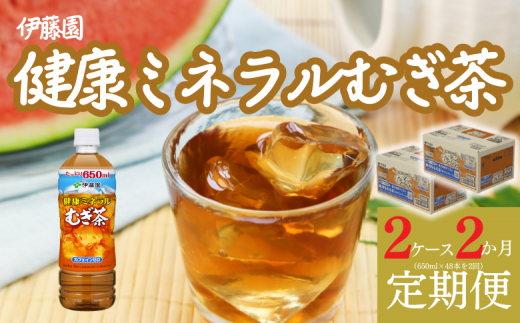 【2か月定期便】 伊藤園 健康ミネラルむぎ茶 2ケース （650ml×24本） 大容量 麦茶 ペットボトル