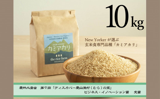 【074-04】【幻の玄米】　自然栽培　カミアカリ　玄米　10kg 969170 - 長野県伊那市