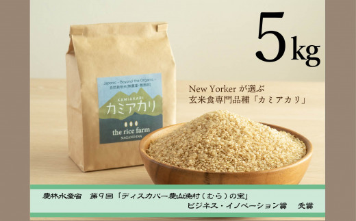 【037-06】　【幻の玄米】　自然栽培　カミアカリ　玄米　5kg 969171 - 長野県伊那市