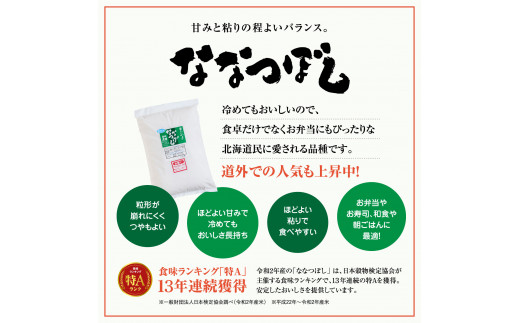 『定期便：全12回』【無洗米】たつや自慢の米 ななつぼし10kg（5kgｘ2袋）