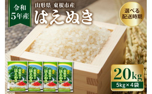 はえぬき　20kg 中米　業務米　山形　特別栽培米　令和5年米/穀物