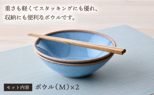 波佐見焼】テラコッタ BLUE ボウル （M） ペアセット 皿 食器 丸皿