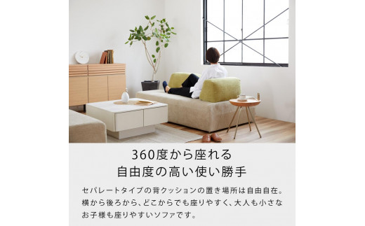 ソファ アイランドスリム 170cm＜ベージュ×グリーン＞|株式会社モーブル