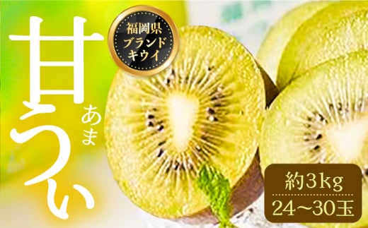 【福岡限定】ブランド キウイ「甘うぃ(あまうぃ)」約3kg箱(24-30玉) 《豊前市》【南国フルーツ株式会社】キウイ 果物 フルーツ [VBY005]