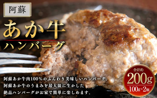 阿蘇 あか牛 ハンバーグ 2個 あか牛肉100％使用 牛肉 牛 惣菜 冷凍 熊本県産 950227 - 熊本県西原村