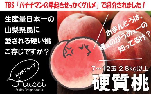 硬質桃７~１２玉】産地で愛される硬い桃！【糖度14度以上】約2.8kg以上