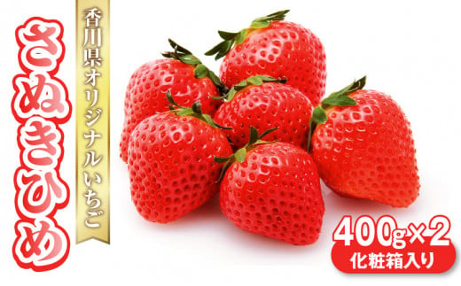 M02-0017_【先行予約】香川県オリジナルいちご 「さぬきひめ」 400g化粧箱×2箱 416464 - 香川県三豊市