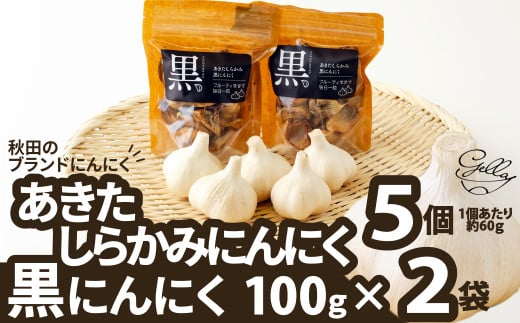 【数量限定】40P3216 あきたしらかみにんにく・黒にんにくセット 986671 - 秋田県大館市