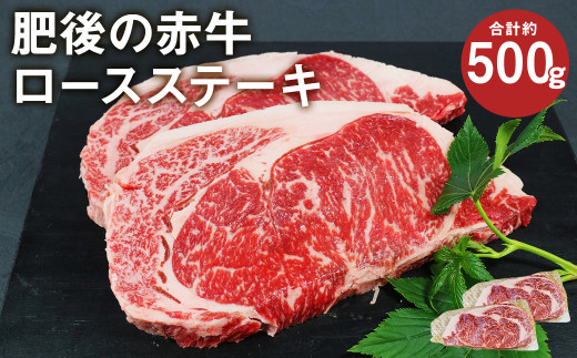 肥後の赤牛 ロースステーキ 約500g  (約250g×2枚) 国産 和牛 牛肉 ステーキ 989867 - 熊本県菊池市