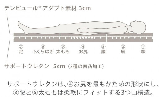 テンピュール ワン リュクス フトン （セミダブル）[5839-1886] - 山梨