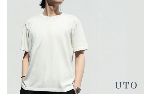 【UTOカシミヤ】男女兼用　シルククルーネックTシャツ　