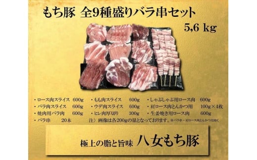 八女もち豚9種盛り+豚バラ串20本セット 611645 - 福岡県八女市