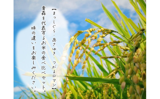 数量限定】青森県鰺ヶ沢町産【令和5年産米】津軽のお米3種食べ比べ9kg