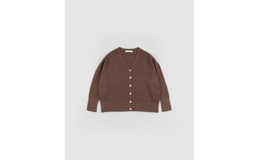 【天然素材/オーガニックコットン】普段使い　ショート丈カーディガン　日本製　Mサイズ　ブラウン[5839-9875]