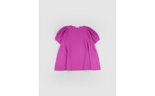 【天然素材/オーガニックコットン】普段使い　ゆったり　パフスリーブプルオーバー　日本製　Mサイズ　カシス[5839-9886]