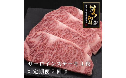 (全5定期便)【A5～4等級】博多和牛サーロインステーキ 200g×4枚