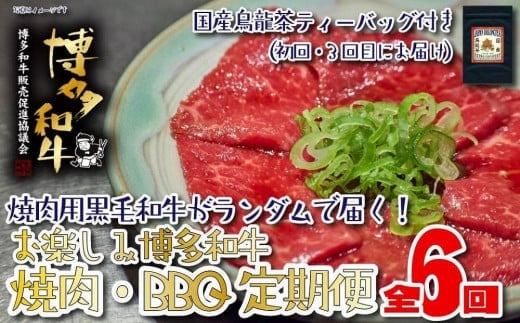 【福岡の国産黒毛和牛】博多和牛の焼肉・BBQお楽しみ定期便【全６回】 608429 - 福岡県八女市