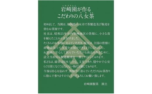 八女茶100％ 飲み比べも楽しいお試しセット12袋！ 急須１回分７gが12袋