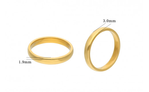 susumuK24 純金リング 3.2 ㎜ 2.2 ㎜ 鍛造 手作り6号 5.97 g - リング