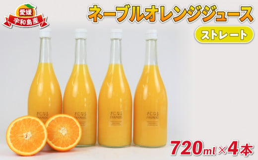 みかんジュース 果汁100% ストレート ネーブルオレンジ ジュース 720ml × 4本 誉農園 ジュース 飲料 柑橘 みかん 蜜柑 オレンジ ストレートジュース 100%ジュース 果物 くだもの mikan 愛媛みかん フルーツ 数量限定 国産 愛媛 宇和島 H012-138004 1276782 - 愛媛県宇和島市