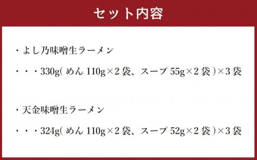 藤原製麺 製造 旭川ラーメン 味噌生ラーメンセット ( よし乃味噌、天金