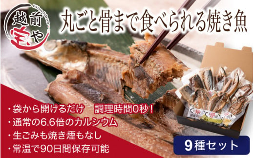 丸ごと骨まで食べられる焼き魚 9種 [A-088024]