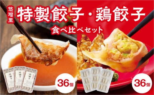 悠瑠里特製餃子36個&鶏餃子36個 食べ比べセット_M293-005 1001634 - 宮崎県宮崎市