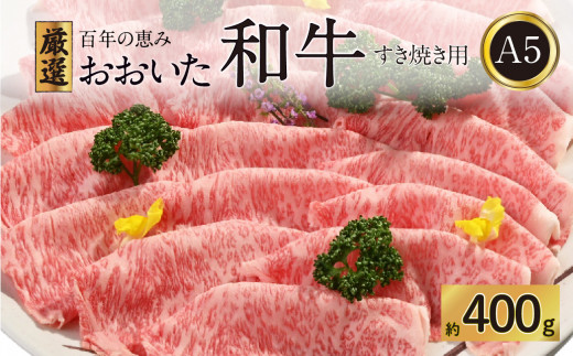 【A01099】百年の恵み　おおいた和牛A5　すき焼用【厳選部位】約400ｇ