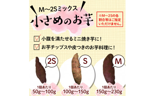 小さめのお芋(M～2S)】鹿児島県産さつまいも 土付き 紅はるか＜計5kg