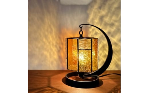 Nijiiro Lamp のステンドグラスのテーブルランプ　サークルクリア　アンバー【1425963】 989234 - 愛知県瀬戸市